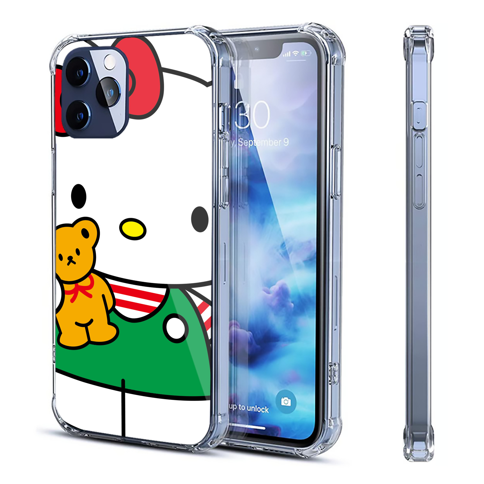 （画像用） Hello Kitty ハローキティ 【iPhone 12シリーズ対応】透明スマホケース（クリアソフトケース）